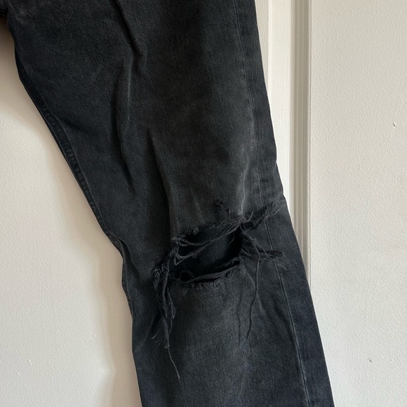 Agolde distressed black washed straight leg jeans size 27 - Picture 3 of 3